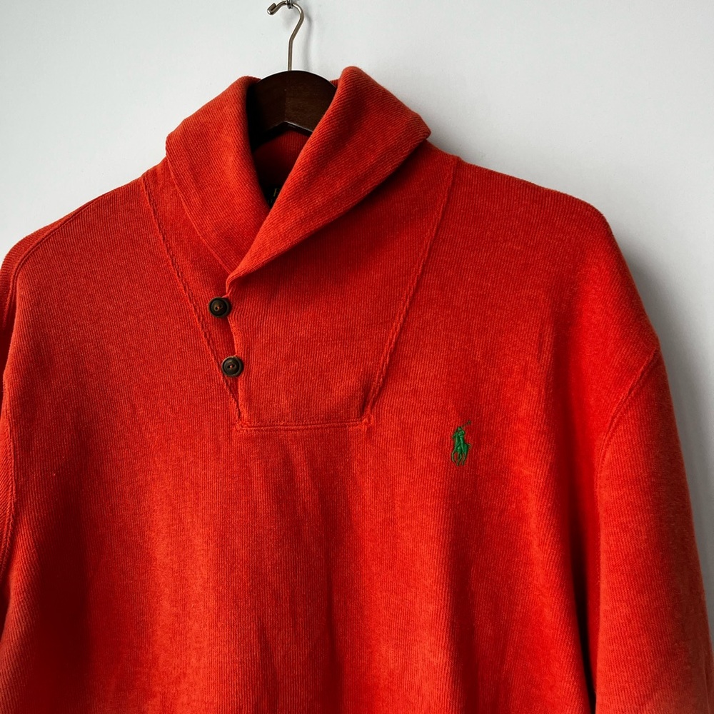 NWOT Polo Ralph Lauren Men’s Orange Shawl Collar Sweater